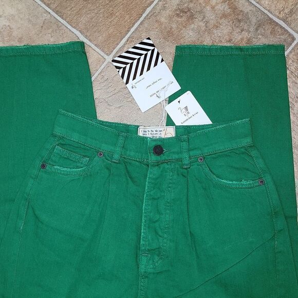 New Free People x Sandrine Rose Pleated Front High Rise Wide Pants Size 25 - Picture 6 of 10